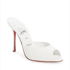 Brand New Christian Louboutin Me Dolly 4” Heels in White/Red. Size 41